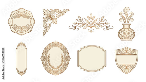 Ornate Decorative Flourishes and Frames - Isolated Vector Elements
