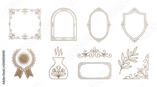 Ornate Decorative Frames and Embellishments - Isolated Vector Graphics