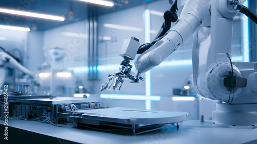 Robotic Automation in Futuristic Factory
