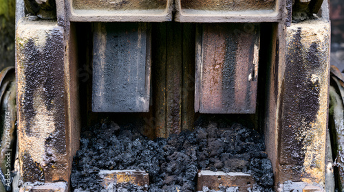 Rusty Industrial Texture with Charred Debris