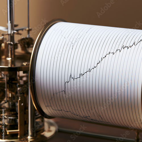 Seismograph Recording Earthquake Motion