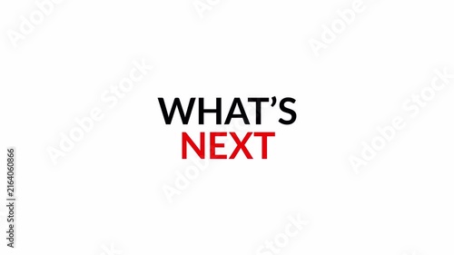 What's Next Text Animation with Question Mark, Suitable for Teasers, Cliffhangers, Game Level Transitions with alpha channel.