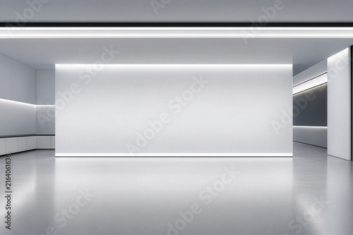 Minimal White Futuristic Interior Background