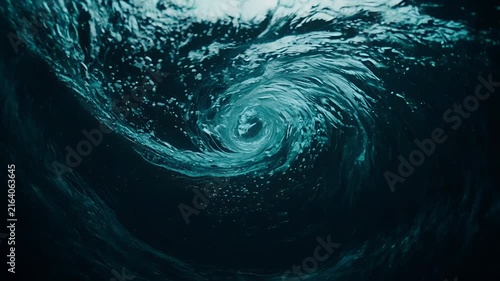 Dark Blue Ocean Whirlpool Underwater Swirl Footage