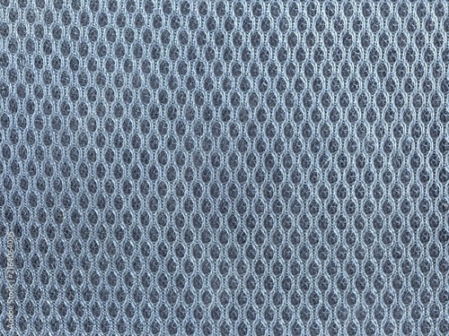 Foto Close up of gray woven mesh fabric texture with a honeycomb pattern