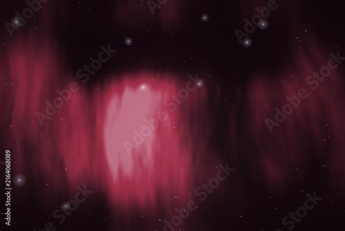 Abstract Red Aurora Borealis in Dark Sky