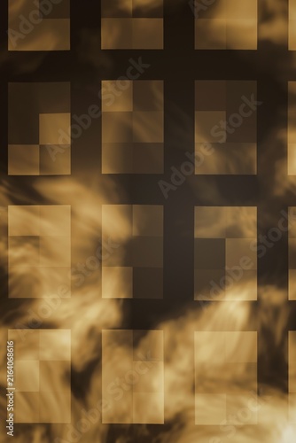 Abstract squares and smoke pattern
