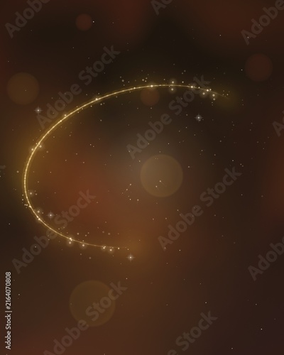 Golden glowing arc with sparkles
