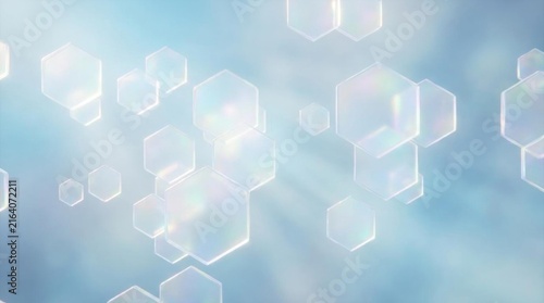 Abstract blue background with soft hexagon shapes
