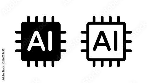 Obraz na płótnie AI circuit vector icon artificial intelligence symbol
