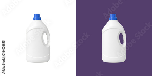 Bild auf Leinwand Blank white laundry detergent bottle with blue cap mockup image png