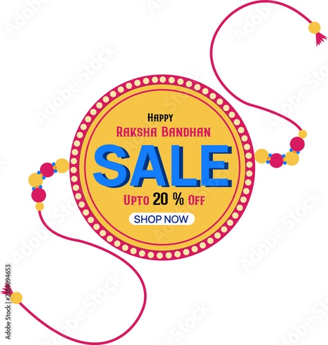Raksha Bandhan Sale Poster with Traditional Rakhi Design, Shopping Promotion Rakhi design