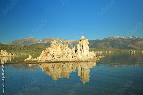 Mono Lake, a saline soda lake in Lee Vining, California, United States