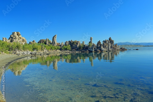 Mono Lake, a saline soda lake in Lee Vining, California, United States