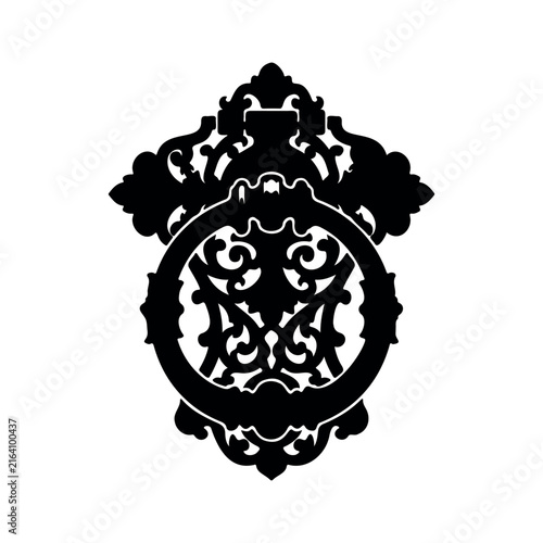 Door knocke silhouette vector flat design on white background.
