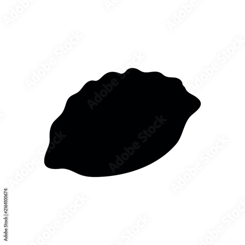 Dumpling silhouette vector flat design on white background.
