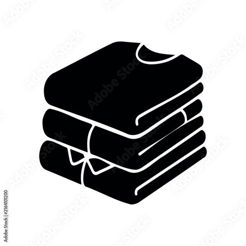 Folded clothes silhouette vector flat design on white background.
