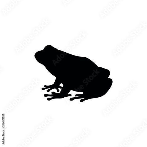 Frog  silhouette vector flat design on white background.
