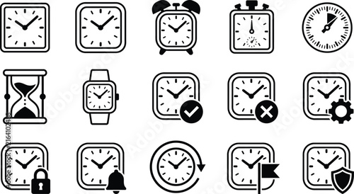 Foto A diverse compilation showcasing multiple timekeeping instruments like classic c