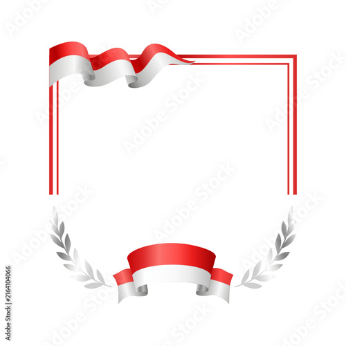 Ribbon Corner Frame realistic 3D style featuring a rectangular border with ribbon decoration ideal for patriotic posters invitations and greeting layouts