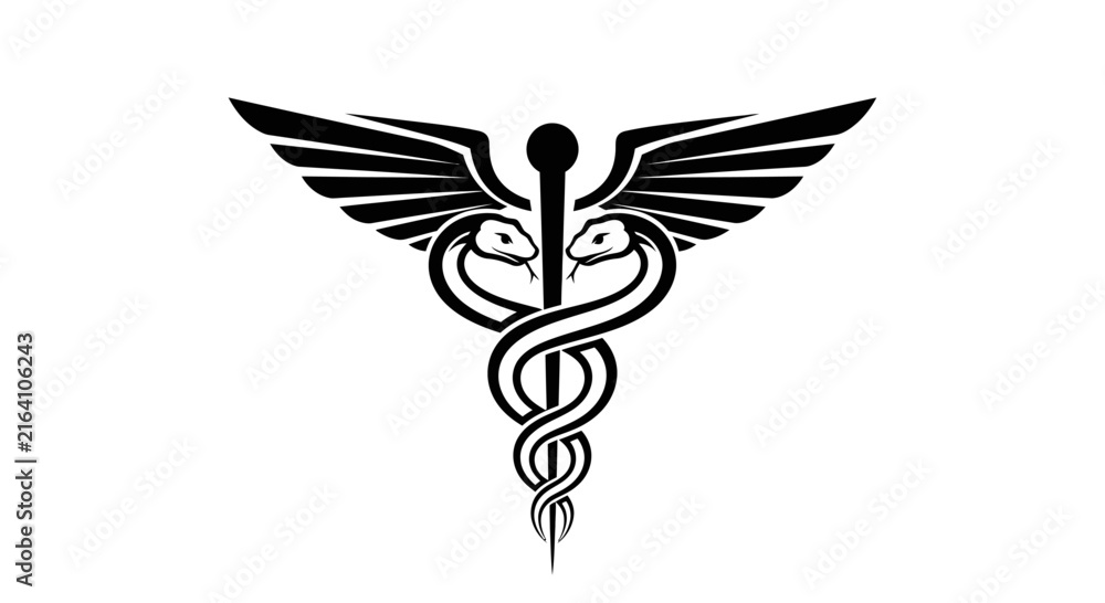 Fototapeta premium Caduceus Medical Symbol Icon Vector Illustration