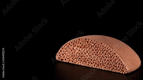 Sintered Copper Filter Disc Cross Section Showing Fine Porous Structure