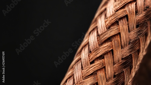 Extreme Macro of Copper Braided EMI Shielding Wire Texture