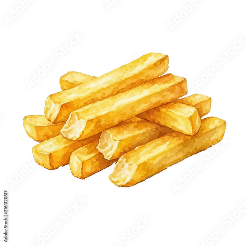 Vector watercolor french fries