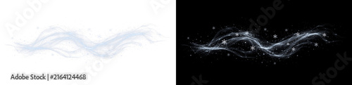 Фотография Natural Winter Blizzard with White Snow Swirl and Cold Wind on Black Background Realistic Frost Air Flow Decorative Overlay for Seasonal Creative Artwork