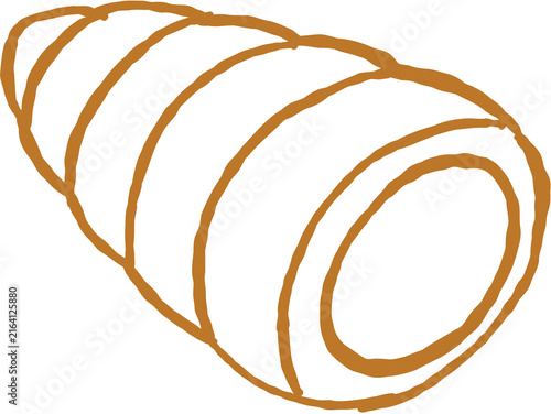 Принти на полотні Croissant bread pastry baked golden flaky crust with spiral shape and soft textu