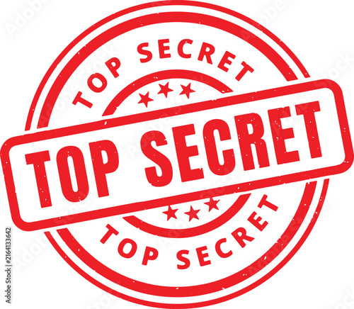 TOP SECRET red rubber stamp text