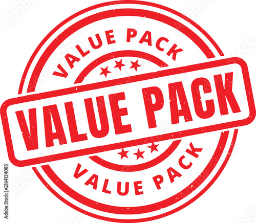 VALUE PACK red rubber stamp text