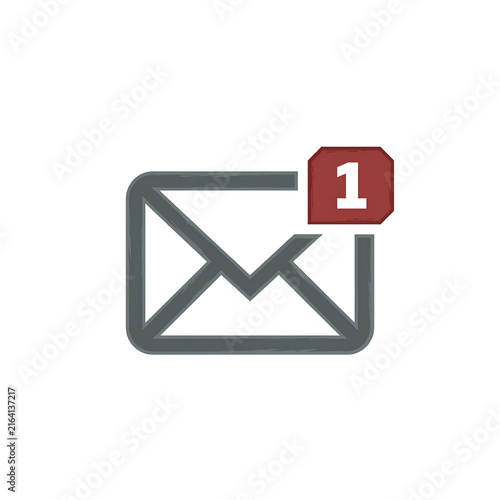 Email Notification Icon with Message Alert.