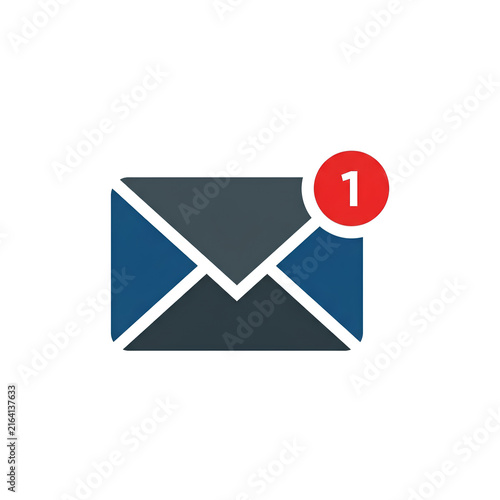 Email Notification Icon with Red Badge 7.