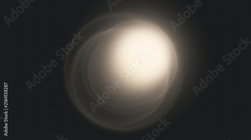 Circular optical light bloom effect with soft glowing halo for graphic design and digital overlays