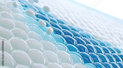 Hexagonal white and blue honeycomb tile pattern