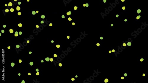Floating Glowing Leaf Yellow Particles Motion Graphic Overlay with Alpha Channel.
