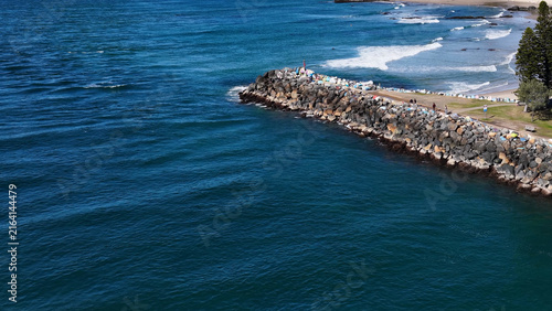 Canvastavla Aerial View of the Port Macquarie Breakwall and Coastal Shoreline
