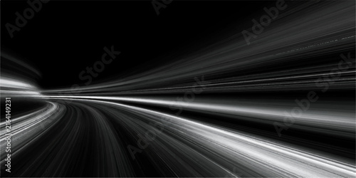 Abstract light streaks convey a sense of rapid motion and energy, creating a dynamic and futuristic visual effect.