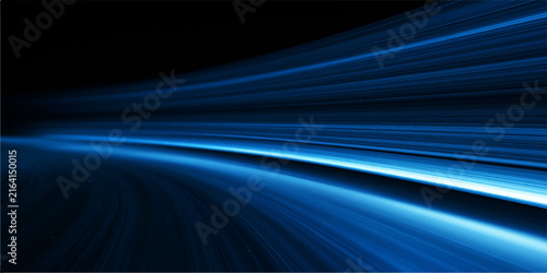 Abstract blue light streaks creating a dynamic sense of motion and speed, evoking a futuristic and energetic vibe.