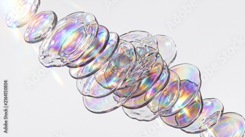3D Abstract Background with Champagne Gold Frosted Glass Plates and Soft Warm Studio Refraction