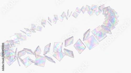 3D Abstract Background with Champagne Gold Frosted Glass Plates and Soft Warm Studio Refraction