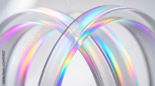3D Abstract Background with Champagne Gold Frosted Glass Plates and Soft Warm Studio Refraction