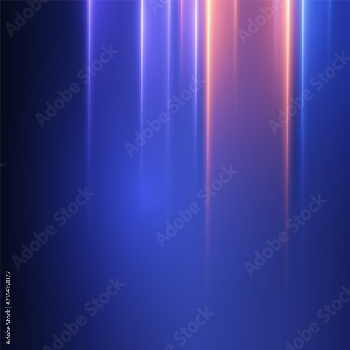 Blue purple orange vertical glowing light lines abstract digital scene
