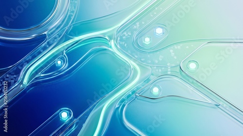 3D Abstract Background with Champagne Gold Frosted Glass Plates and Soft Warm Studio Refraction