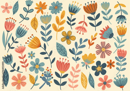 фотографія Uncommon flower pattern background vector distinctive original style