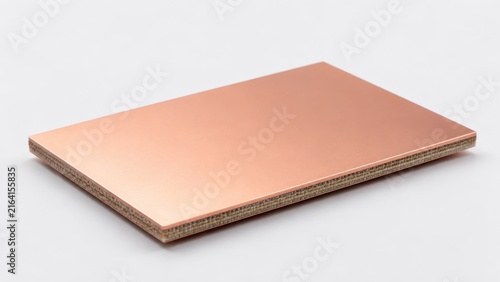 Copper Clad Laminate Engineering Sample Isolated on Light Background