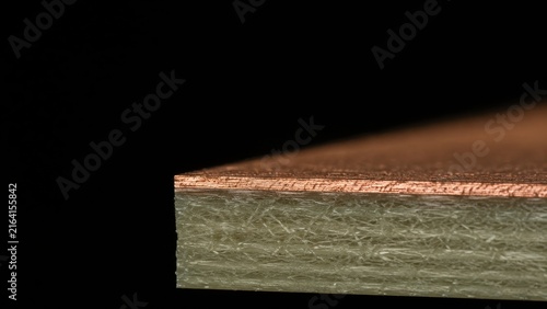 Extreme Macro of Copper Clad Laminate Layered Edge