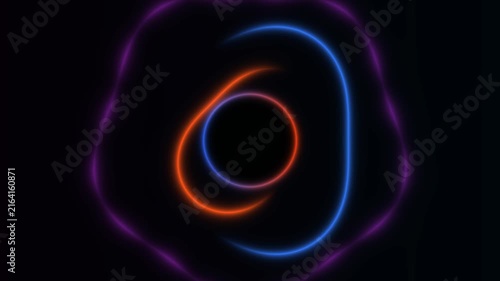 Neon Orbital Rings Seamless Loop