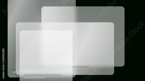 Glassmorphism Animated Loop Featuring Dynamically Shifting Translucent Ui Elements Against a Dark Background